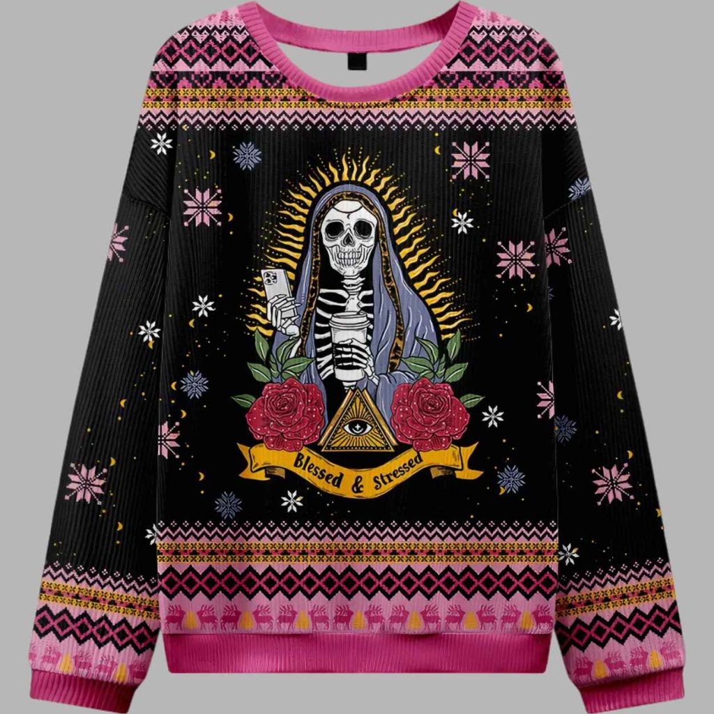 Blessed And Stressed Ugly Christmas Sweater 3 Blessed And Stressed Ugly Christmas Sweater 3