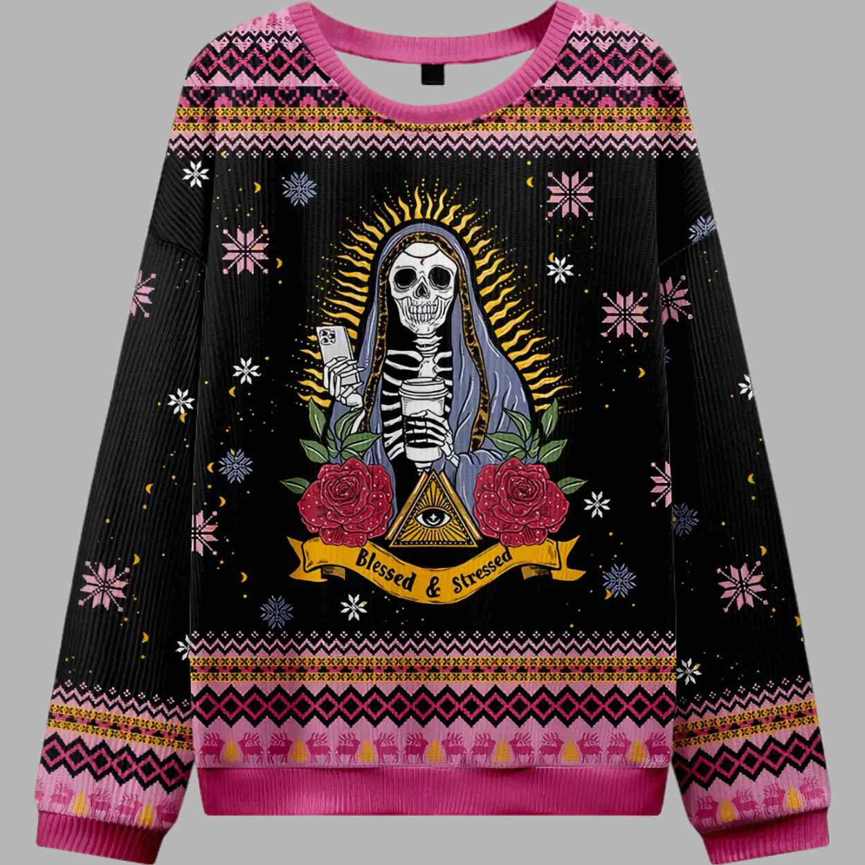 Blessed And Stressed Ugly Christmas Sweater 2 Blessed And Stressed Ugly Christmas Sweater 3