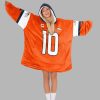 Bo Nix 10 Captain Denver Football Unisex Blanket Hoodie 3
