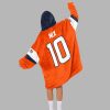 Bo Nix 10 Captain Denver Football Unisex Blanket Hoodie 4