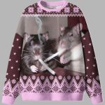 Brown Smoking Rats Ugly Christmas Sweater