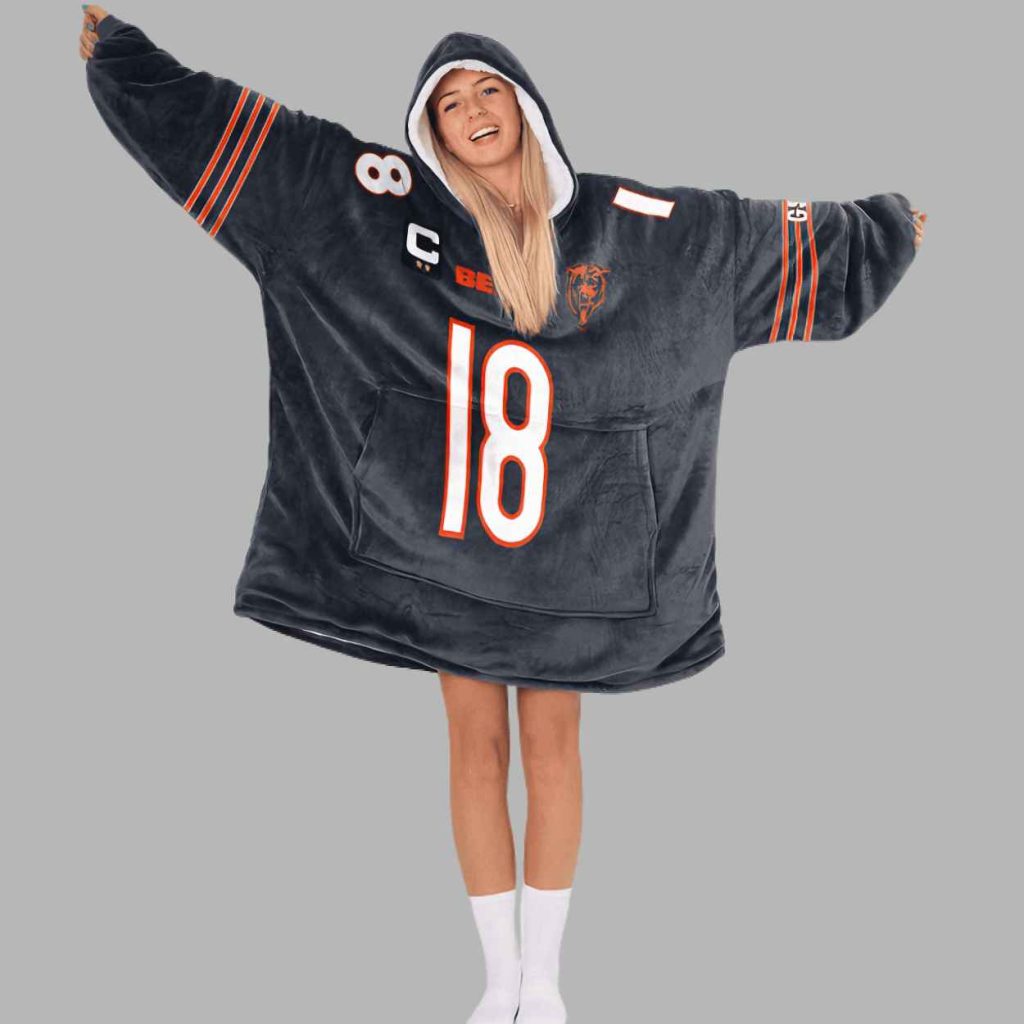 CW 18 Captain Chicago Football Unisex Blanket Hoodie 3