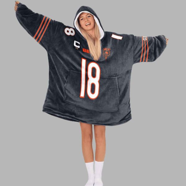 CW 18 Captain Chicago Football Unisex Blanket Hoodie 3