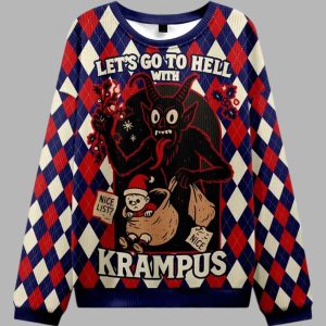 Krampus Grabs Children Christmas Ugly Sweater 2