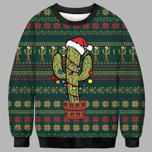 Cactus Christmas Ugly Sweater 1