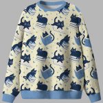 Cat Reading Ugly Christmas Sweater