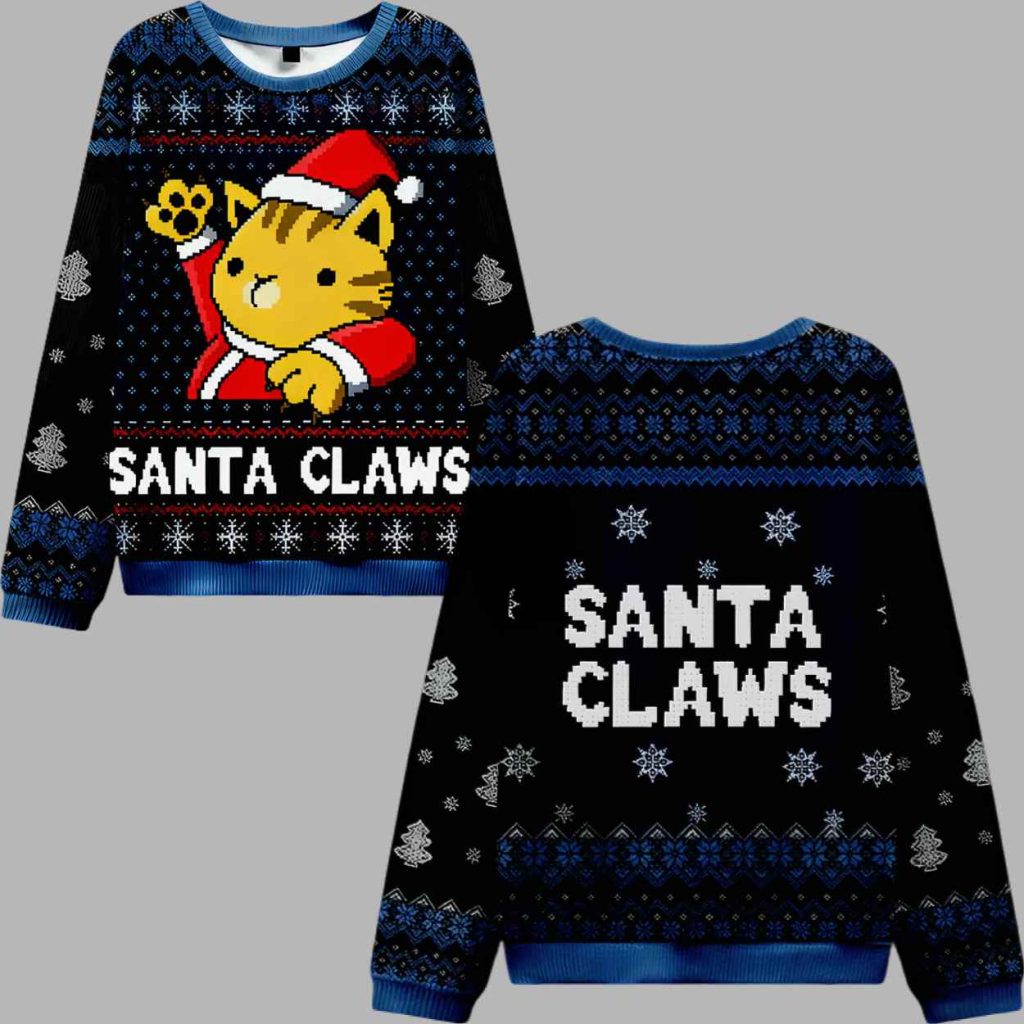 Cat Santa Claws Ugly Christmas Sweater 3 Cat Santa Claws Ugly Christmas Sweater 3