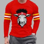 Chiefs Patrick Mahomes GOAT Casual Rugby Long-Sleeved Cheering T-Shirt