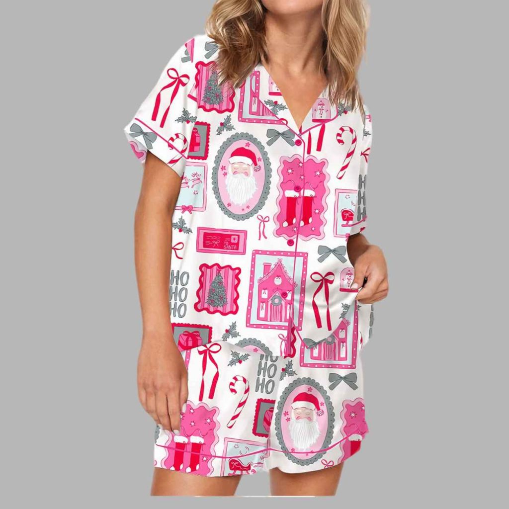 Christmas Bow Silky Satin Pajama Set 3 Christmas Bow Silky Satin Pajama Set 3