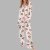 Christmas Coquette Bow Santa Silky Satin Pajama Set 3