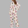 Christmas Coquette Bow Santa Silky Satin Pajama Set 4