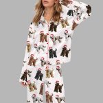 Christmas Doodle Dog Silky Satin Pajama Set