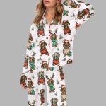 Christmas Holiday Dachshund Silky Satin Pajama Set