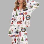 Christmas In London Silky Satin Pajama Set