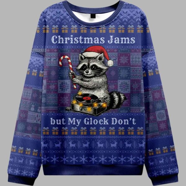 Christmas Jams But Glock Don't Ugly Christmas Sweater 1