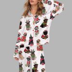 Christmas Pug Silky Satin Pajama Set