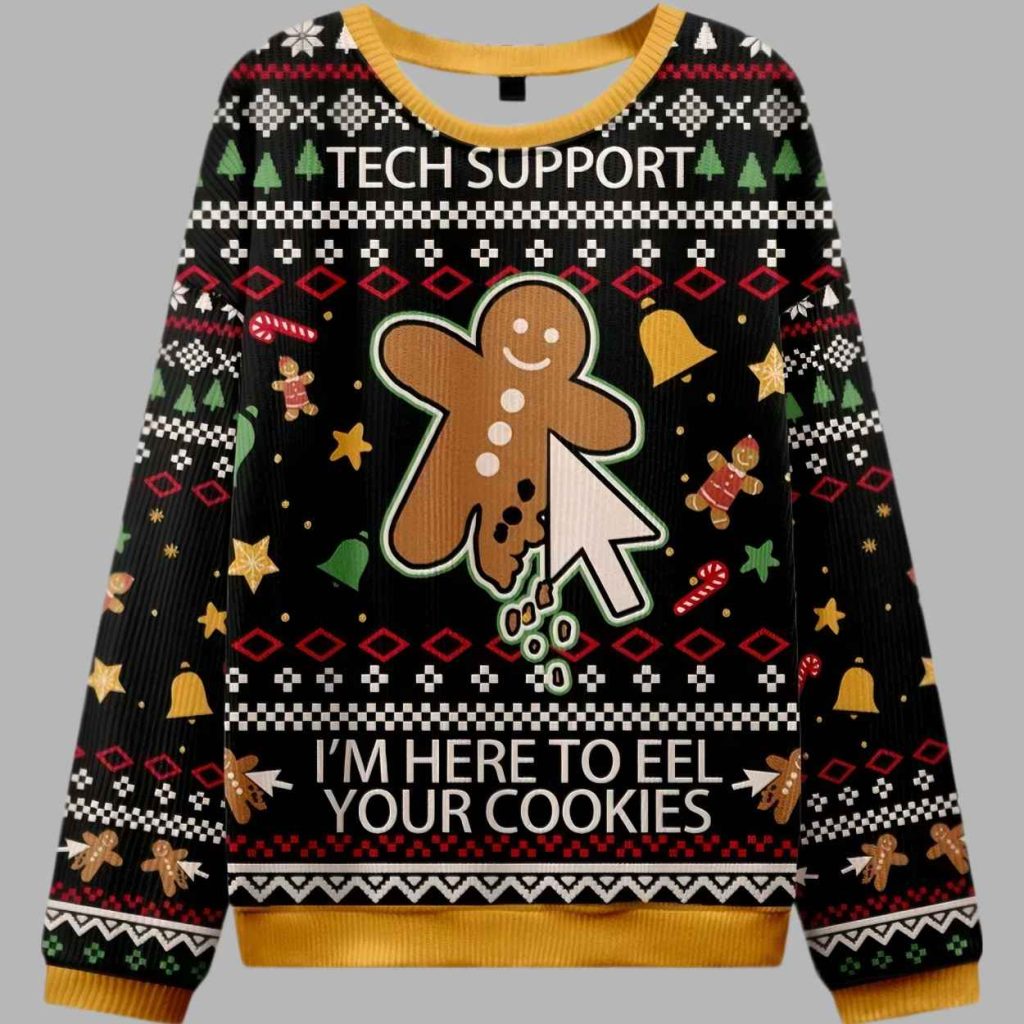Click On The Gingerbread Man Christmas Ugly Sweater 3