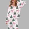 Coquette Christmas Tree Silky Satin Pajama Set 1