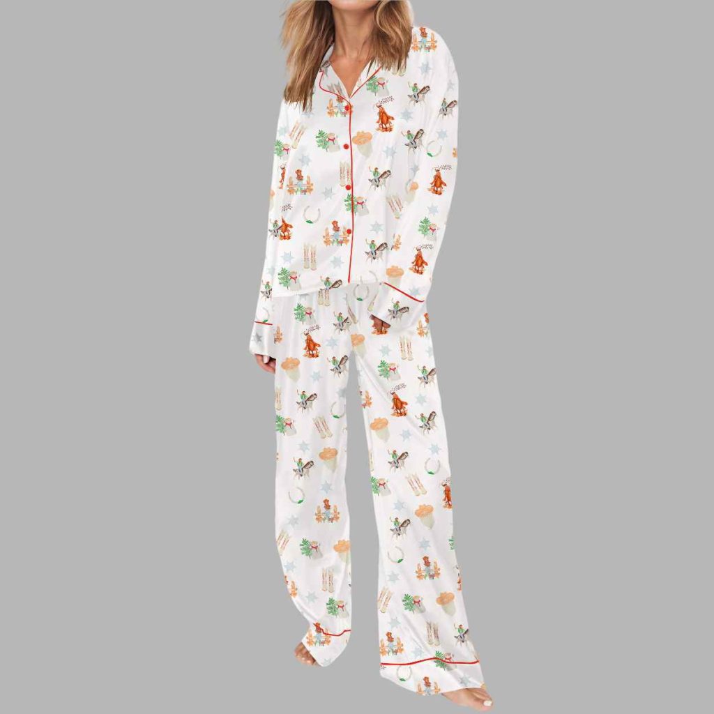 Cowgirl Christmas Silky Satin Pajama Set 3