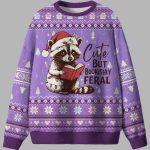 Cute But Bookishly Feral Ugly Christmas Sweater