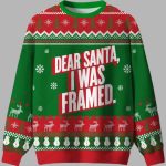 Dear Santa I Was Framed Ugly Christmas Sweater