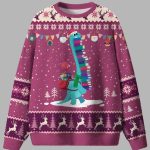 Dinosaur Books Ugly Christmas Sweater