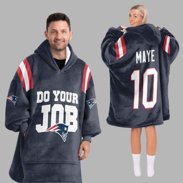 Do Your Job 10 New England Football Unisex Blanket Hoodie 2