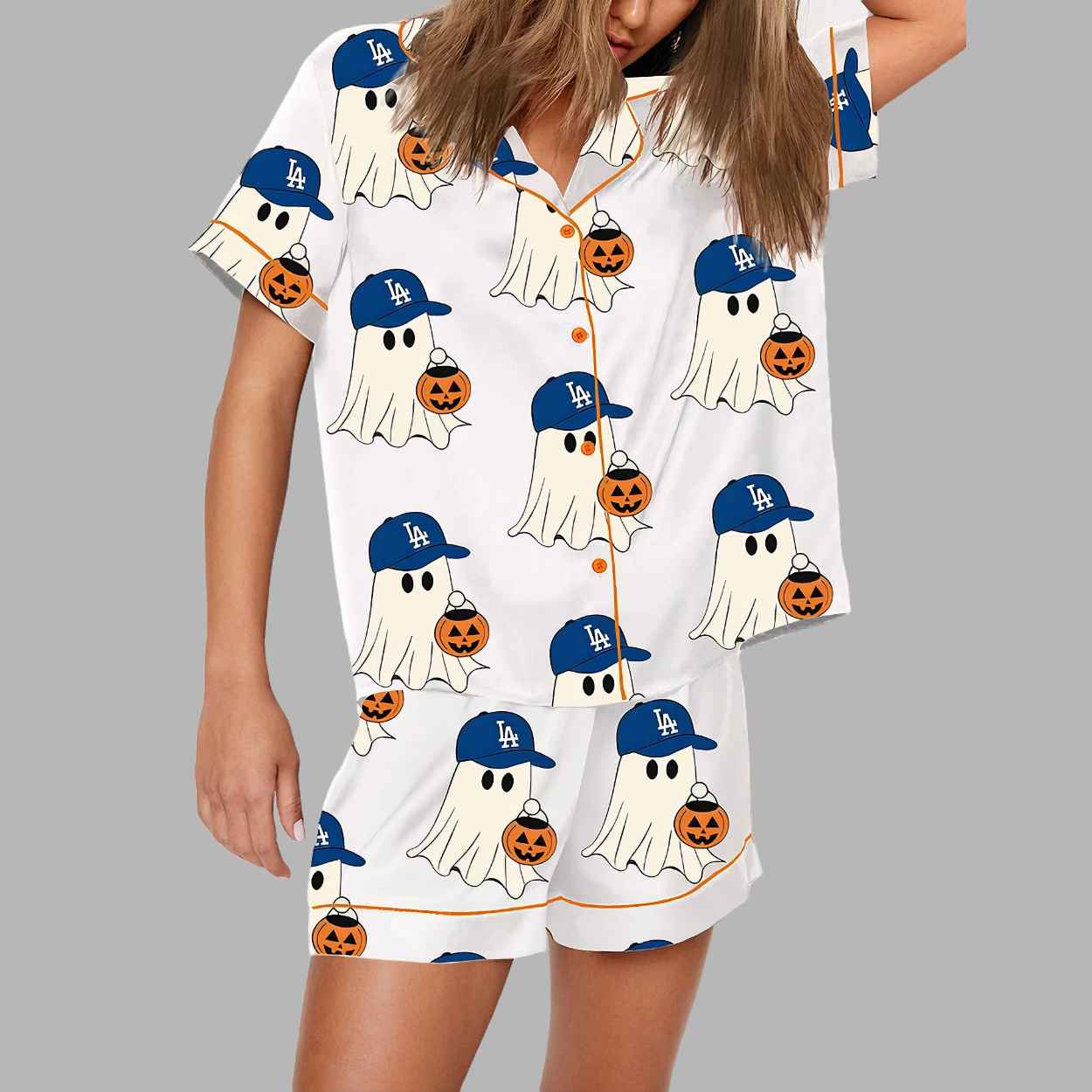 Dodgers Ghost Halloween Baseball Pajama Set 1 Dodgers Ghost Halloween Baseball Pajama Set 1