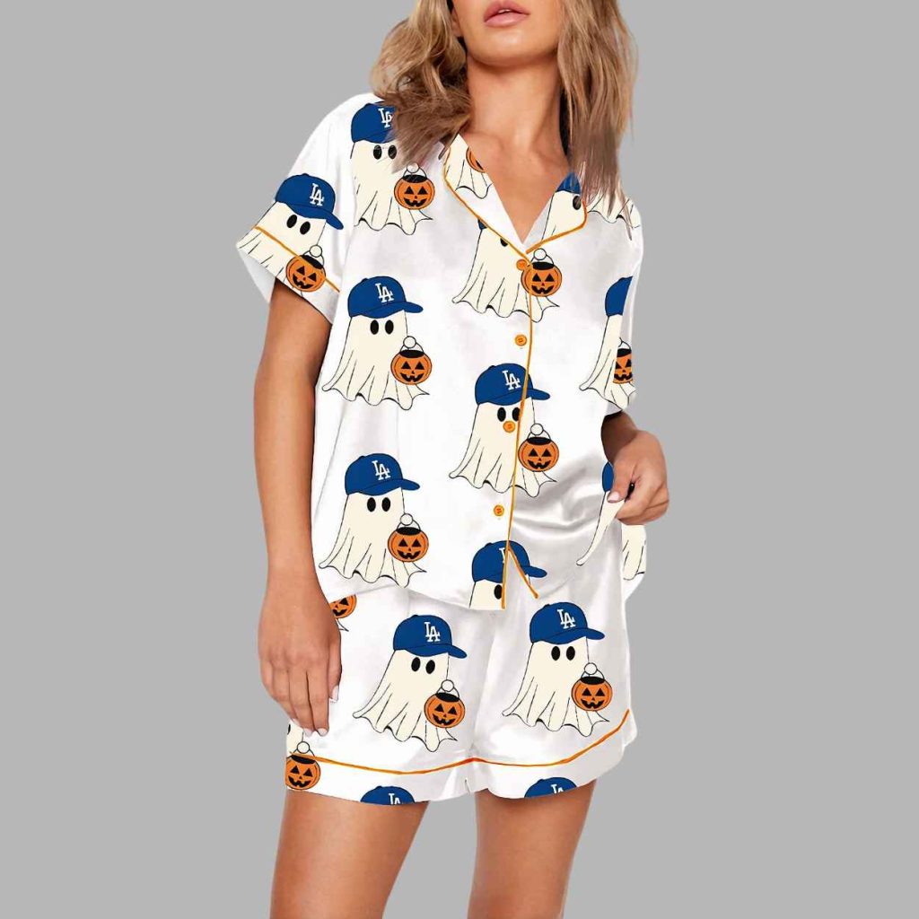 Dodgers Ghost Halloween Baseball Pajama Set 2 Dodgers Ghost Halloween Baseball Pajama Set 2