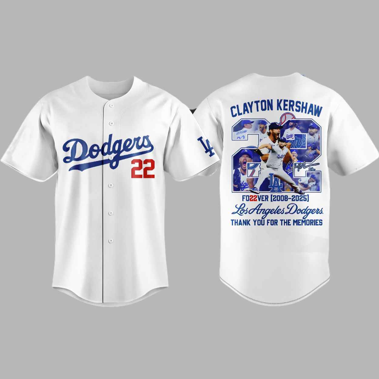 Dodgers Thank You Clayton Kershaw 3D Baseball Jersey 2 Dodgers Thank You Clayton Kershaw 3D Baseball Jersey 3