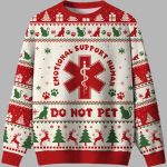 EMOTIONAL SUPPORT HUMAN Ugly Christmas Sweater