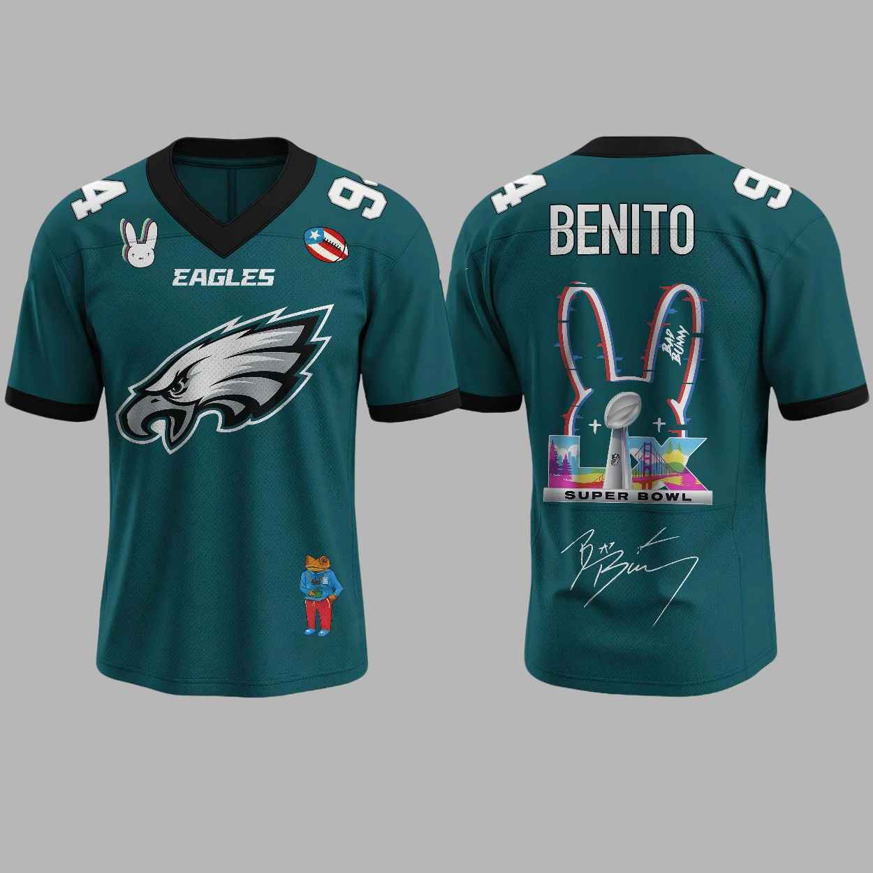 Eagles Bad Bunny 2026 Halftime Show Custom Name And Number Jersey 2 Eagles Bad Bunny 2026 Halftime Show Custom Name And Number Jersey 3