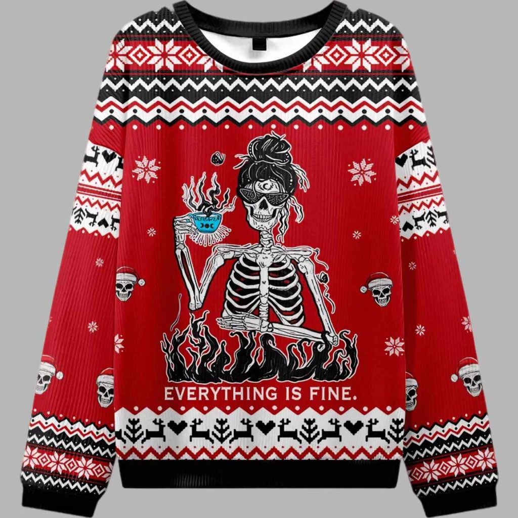 Everything Is Fine Ugly Christmas Sweater 2