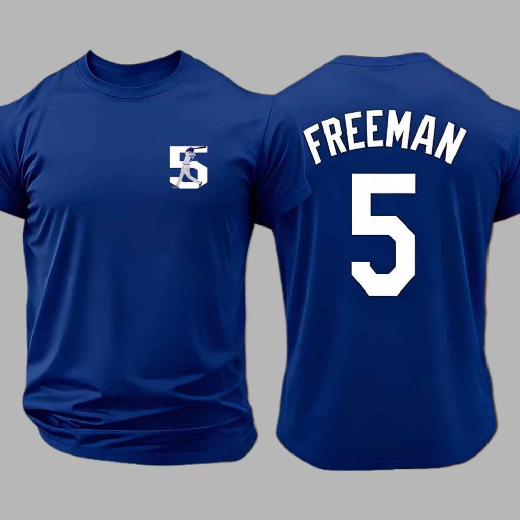 Freddie Freeman 5 Baseball Print T shirt 3