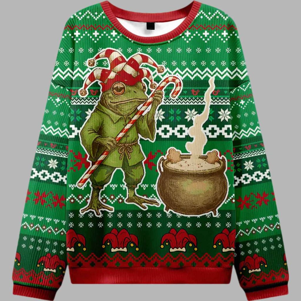 Frog Making Soup Ugly Christmas Sweater 3 Frog Making Soup Ugly Christmas Sweater 3