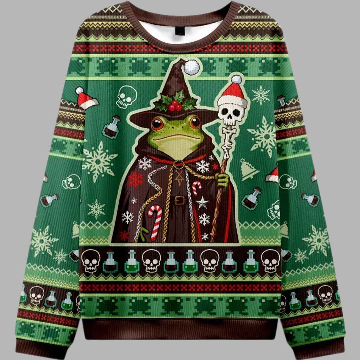 Frog Wizard Christmas Ugly Christmas Sweater 1 Frog Wizard Christmas Ugly Christmas Sweater 2