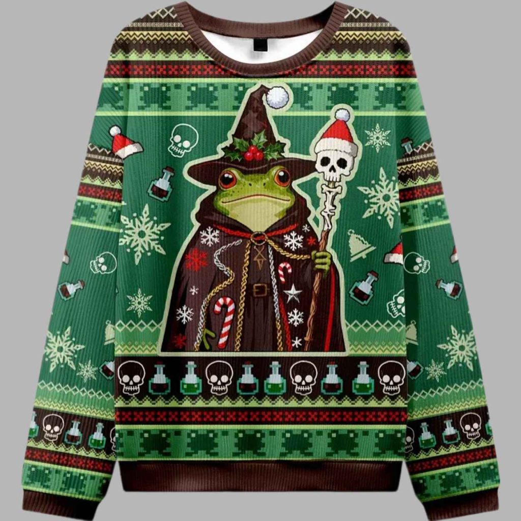 Frog Wizard Christmas Ugly Christmas Sweater 3 Frog Wizard Christmas Ugly Christmas Sweater 3