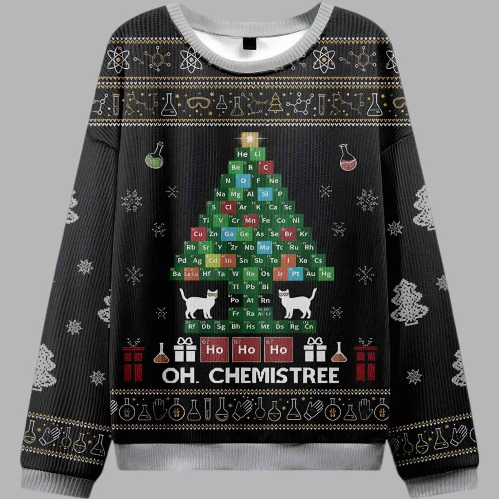 Funny Chemical Element Christmas Tree Ugly Christmas Sweater 3