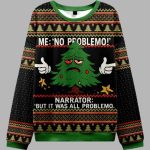 Funny Christmas Tree Me No Problemo Ugly Christmas Sweater