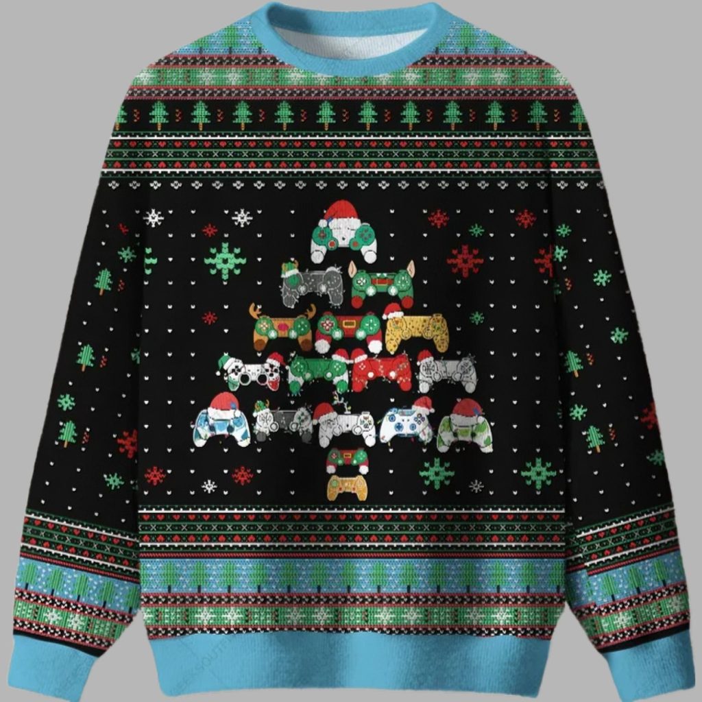 Gamepad Christmas Tree Ugly Christmas Sweater 3