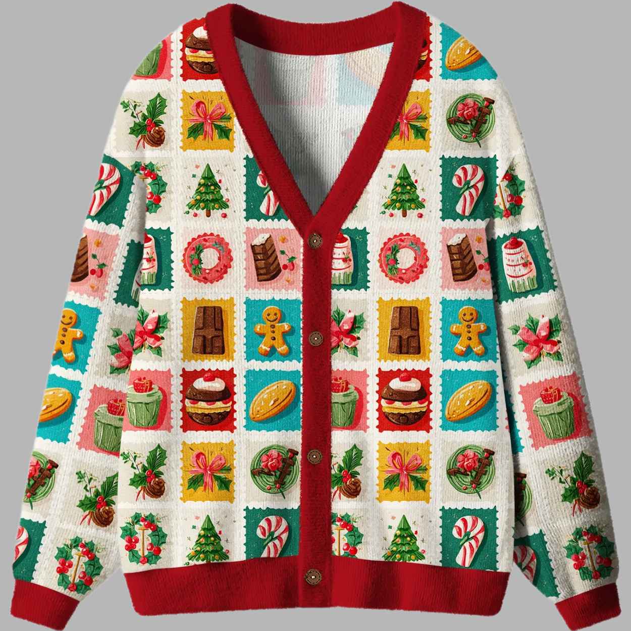 Gingerbread And Joy Ugly Cardigan Sweater 2 Gingerbread And Joy Ugly Cardigan Sweater 3