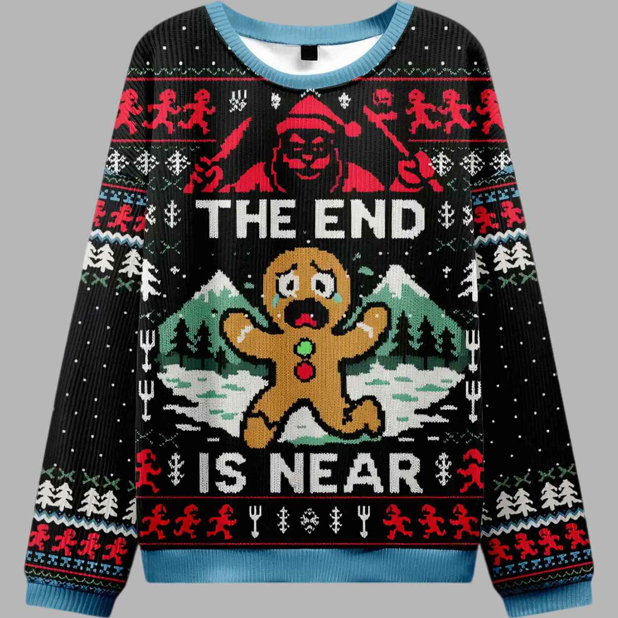 Gingerbread The End Is Near Ugly Christmas Sweater 1 Gingerbread The End Is Near Ugly Christmas Sweater 2