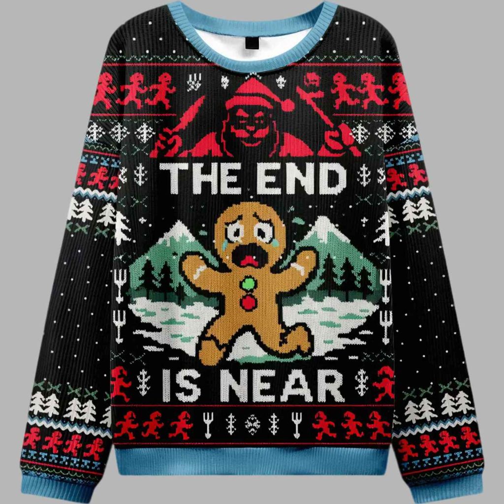Gingerbread The End Is Near Ugly Christmas Sweater 3 Gingerbread The End Is Near Ugly Christmas Sweater 3