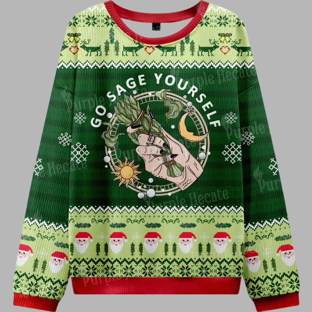 Go Sage Yourself Ugly Christmas Sweater 1 Go Sage Yourself Ugly Christmas Sweater 2