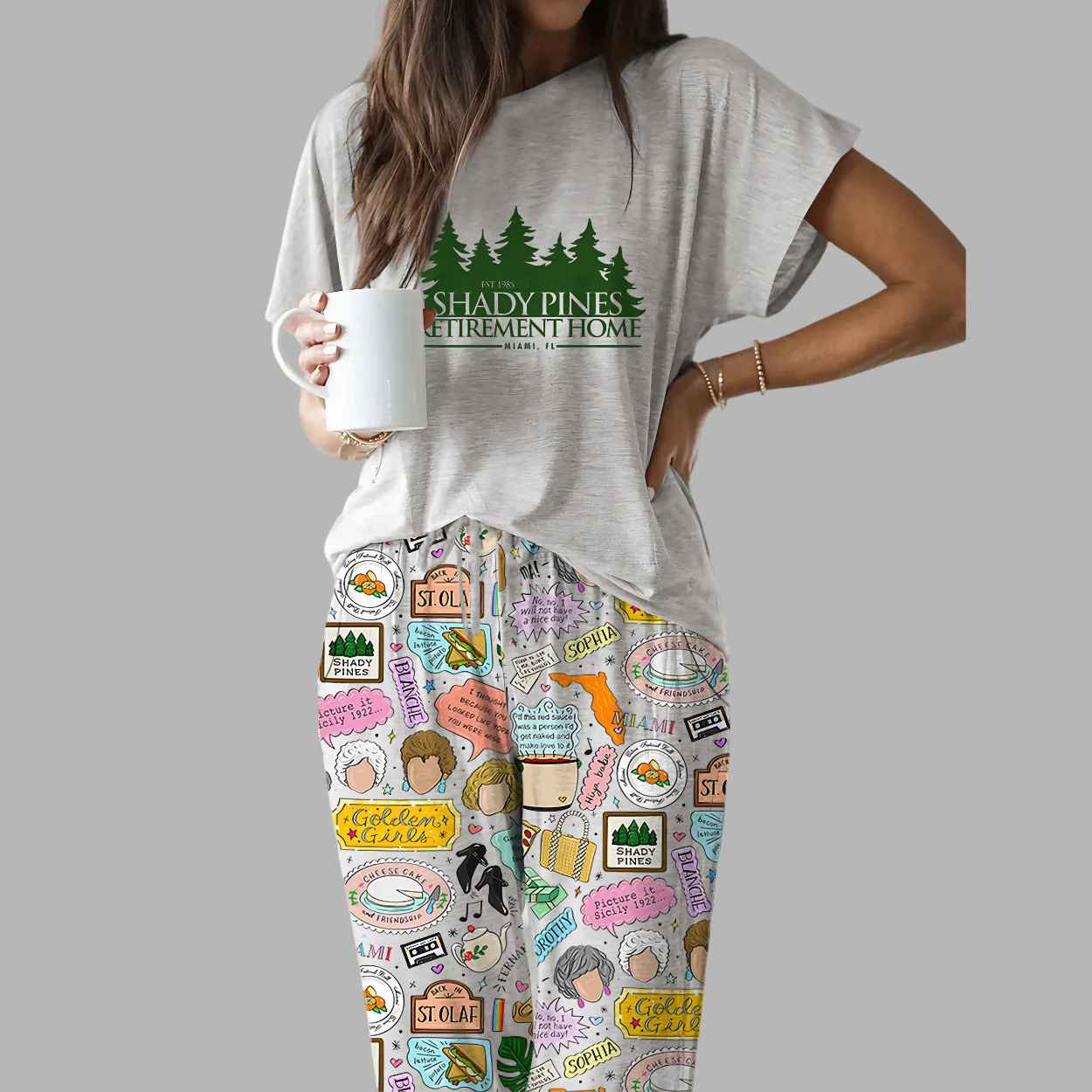 Golden Girls Shady Pines Casual Pajama Set 1 Golden Girls Shady Pines Casual Pajama Set 2