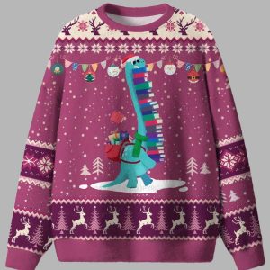 Dinosaur Books Ugly Christmas Sweater 2