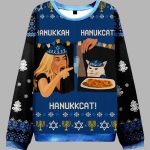 Hanukkcats Ugly Christmas Sweater