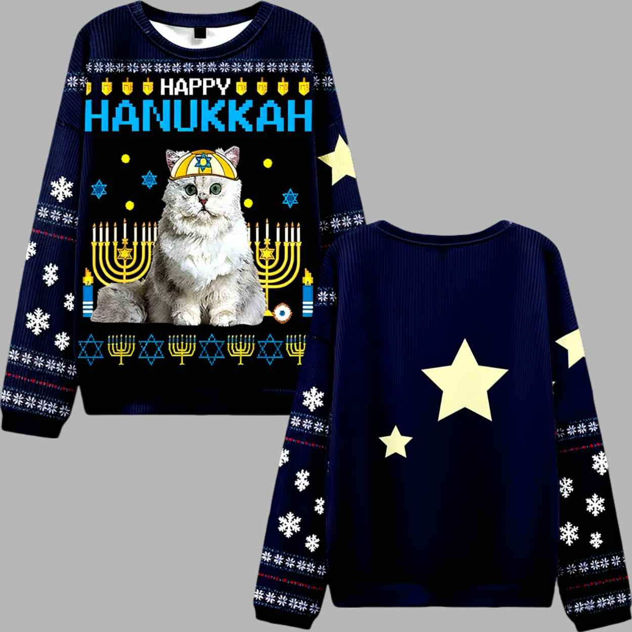 Happy Hanukkah Ugly Christmas Sweater 2 Happy Hanukkah Ugly Christmas Sweater 3