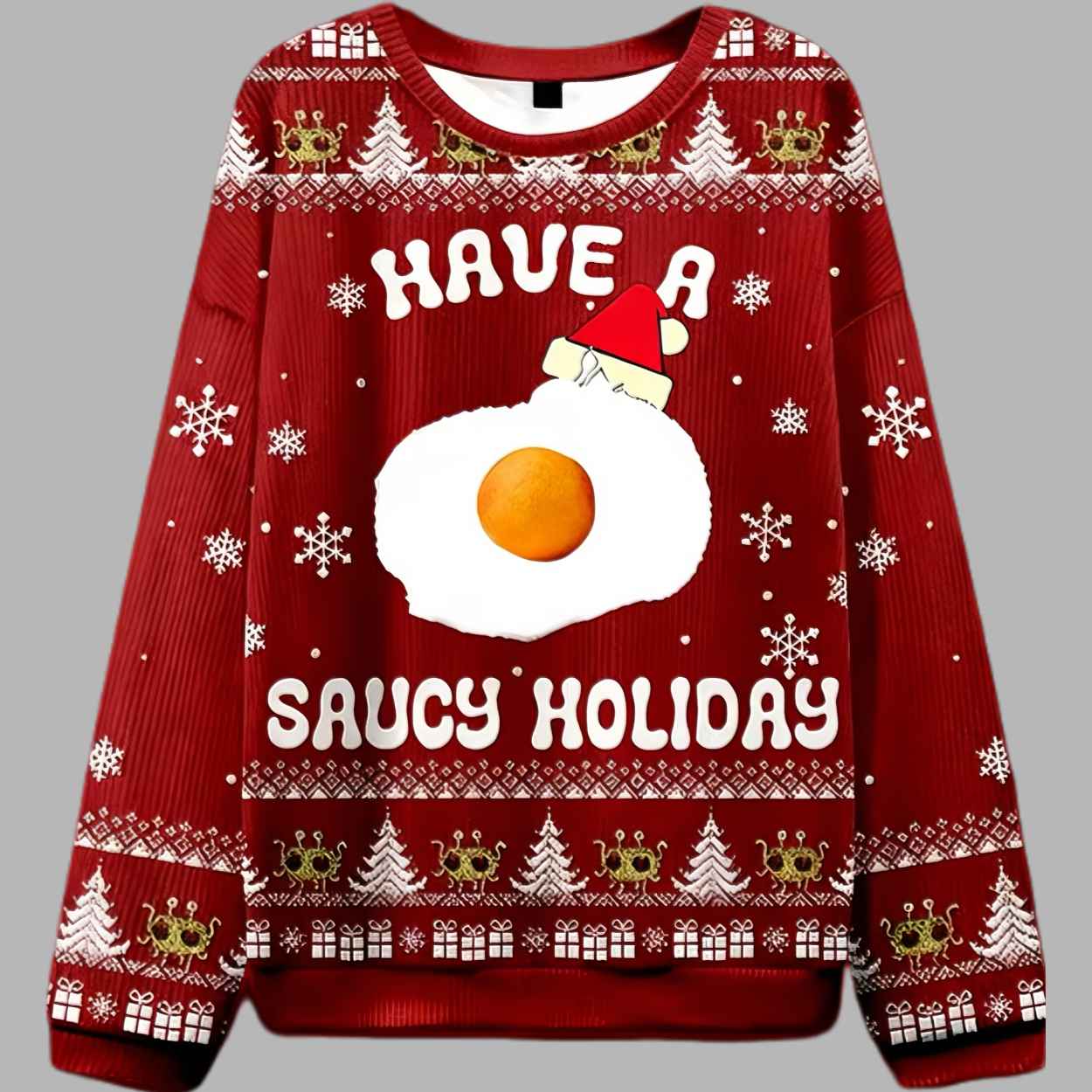Have A Saucy Holiday Ugly Christmas Sweater 1 Have A Saucy Holiday Ugly Christmas Sweater 1