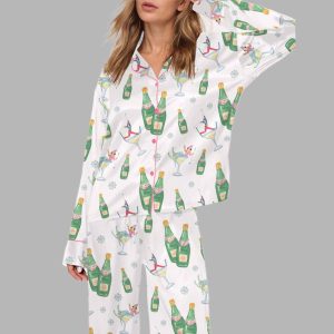 After Ski Watercolor Silky Satin Pajama Set 1